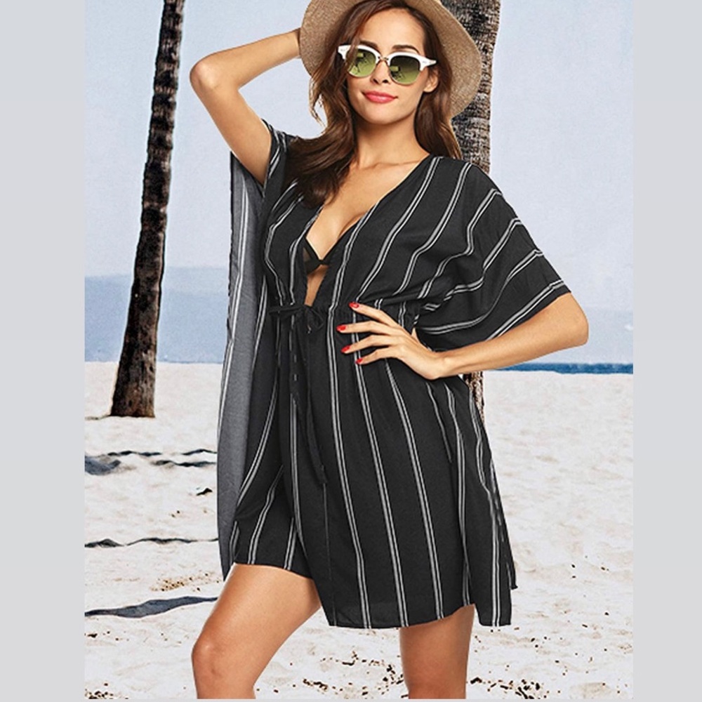 Black Kimono Swimsuit Coverup - Womens XXL